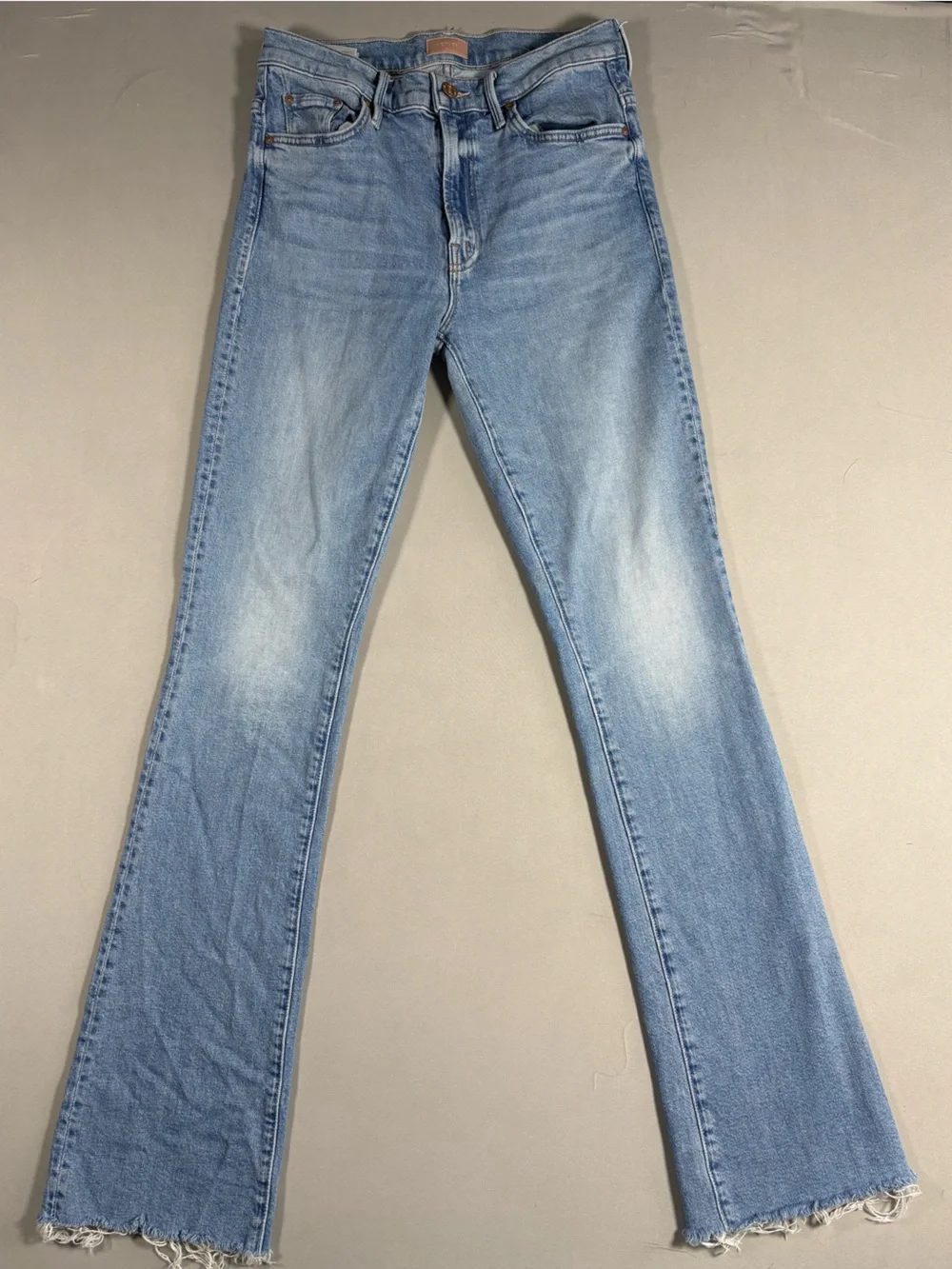 Mother Denim The Insider Sneak Fray Denim Jeans High Rise Straight Leg Size 28 - Picture 3 of 12